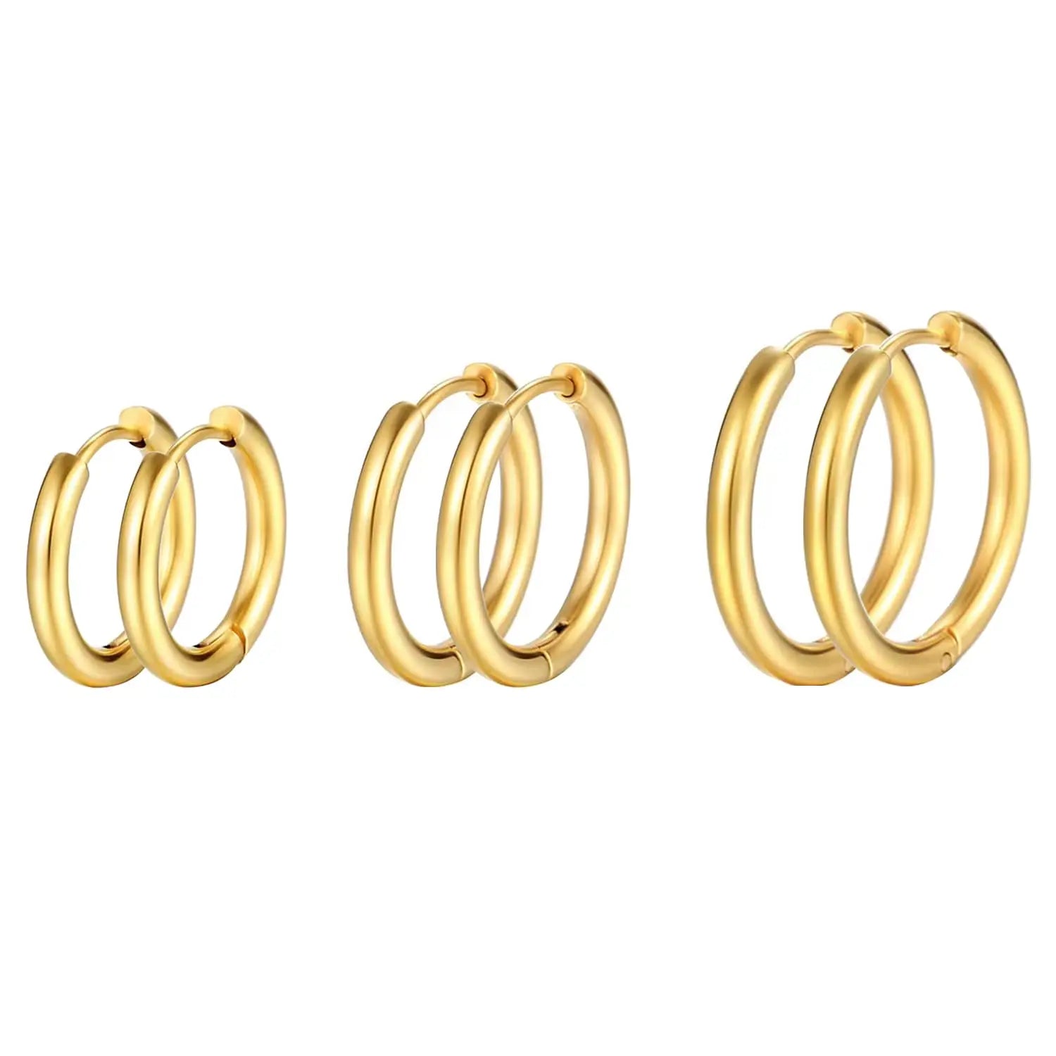 5 Pairs 14K Gold Plated Huggie Hoop Earrings for Women Men  Small Hoops,